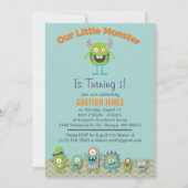 Little Monsters Birthday Party Invitation Kaart (Voorkant)