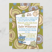 Little Monsters Christelijk Baby shower Invitation Kaart (Voorkant / Achterkant)