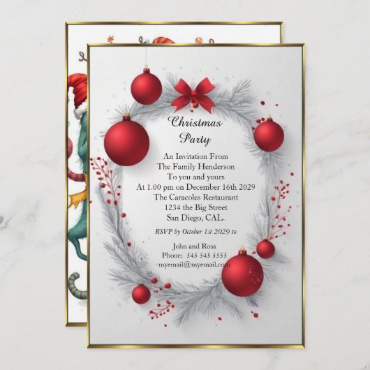 Little Monsters Kerstfeest erg leuk feest 2 Kaart (Voorkant / Achterkant)