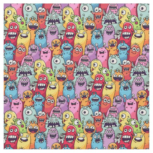 Little monsters kids nursery funny faces Stof (Close Up)
