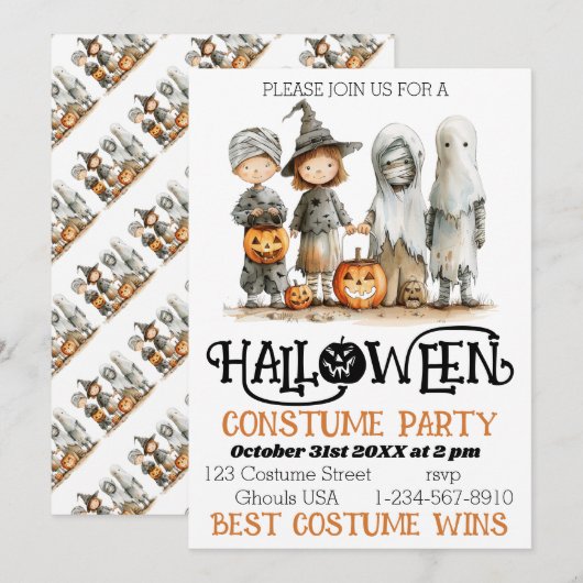 Little Monsters Unite - Een grillige Halloween Kaart (Voorkant / Achterkant)