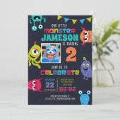 Little Monsters verjaardagsfeestje uitnodiging (Staand voorkant)