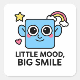 Little Mood Big Smile - Cute Smilo stickerblad. Vierkante Sticker