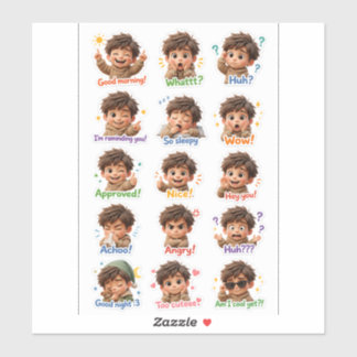 Little Moodster – Cute Chibi Jongen Sticker Pack
