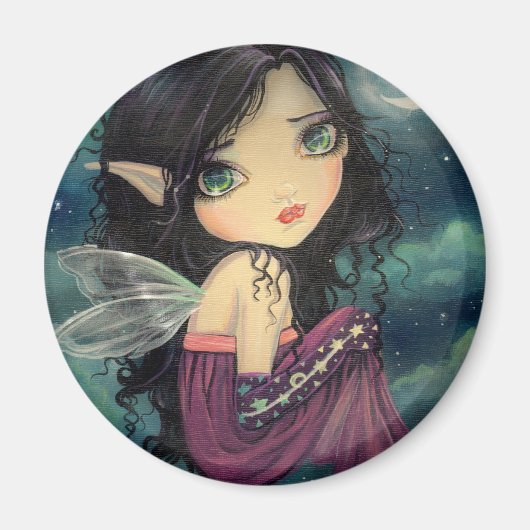 Little Moon Big-Eye Fairy Fantasy Art Magneet (Voorkant)