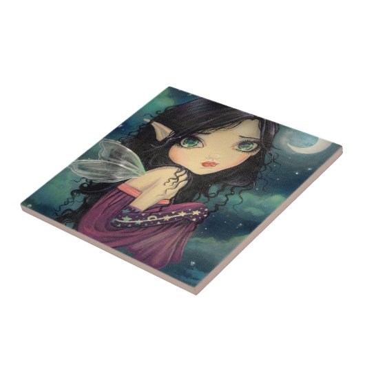 Little Moon Big-Eye Fairy Fantasy Art Tegeltje (Zijkant)