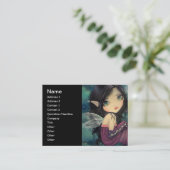 Little Moon Big-Eye Fairy Fantasy Art Visitekaartje (Staand voorkant)