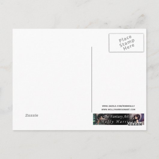 Little Moon Gothic Big-Eye Fairy Art Briefkaart (Achterkant)