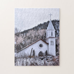 Little Mountain Town Church - 11x14 - 252 pcs Legpuzzel