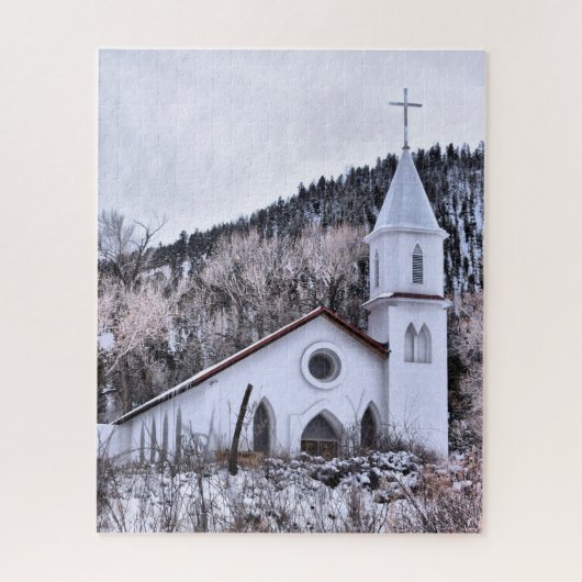 Little Mountain Town Church - 16x20 - 520 pcs Legpuzzel (Verticaal)