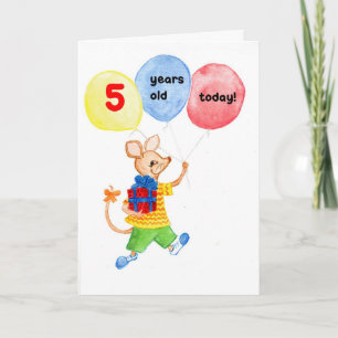 'Little Mouse' 5e verjaardag Kaart