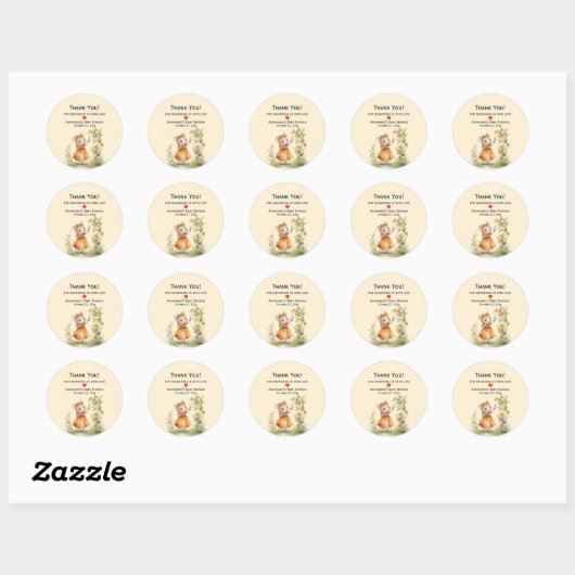 Little Mouse Baby Girl Baby shower | Ronde Sticker (Vel)
