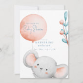 Little Mouse Blush & Blue Baby shower Kaart (Voorkant)