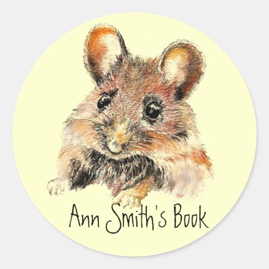 Little Mouse Book Bord aan te passen Ronde Sticker (Voorkant)