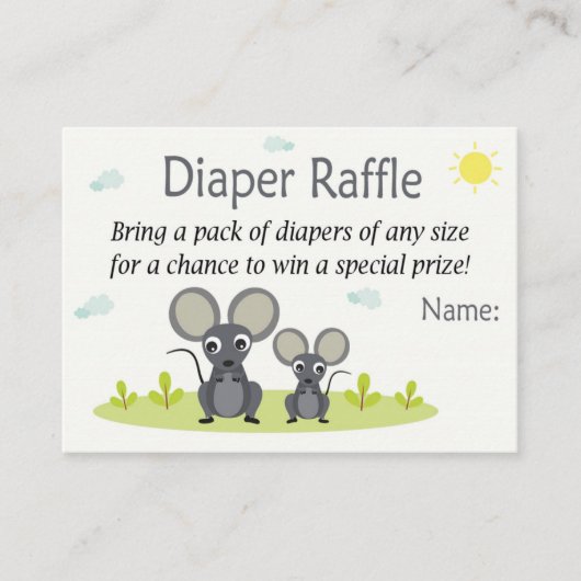 Little Mouse Diaper Raffle Tickets (Voorkant)