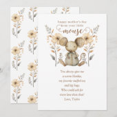 Little Mouse Eerste Moederdag Wenskaart Kaart (Voorkant / Achterkant)