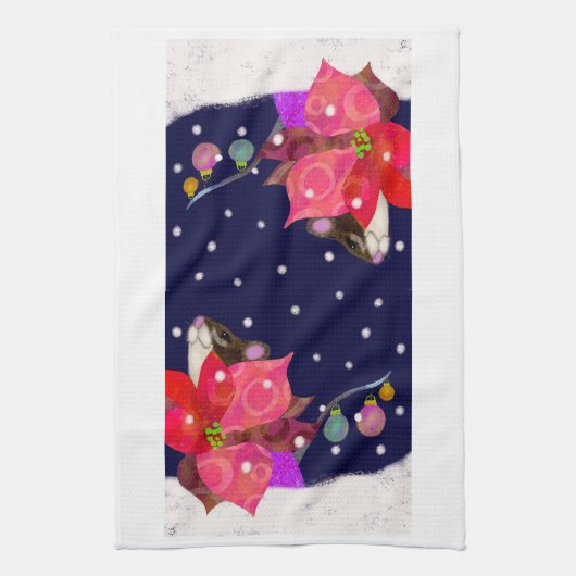 Little Mouse Holiday Kitchen Towel Theedoek (Verticaal)