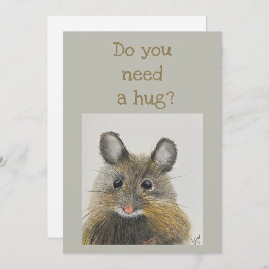 Little Mouse Note Kaart - Heb je een knuffel nodig (Voorkant / Achterkant)