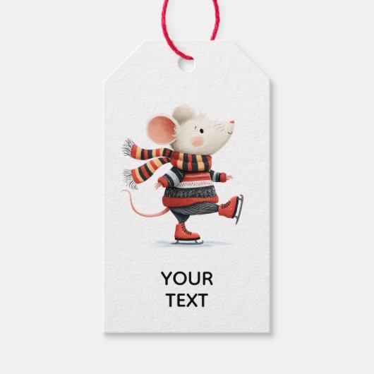 Little Mouse on Ice Gift Tag Cadeaulabel (Voorkant)