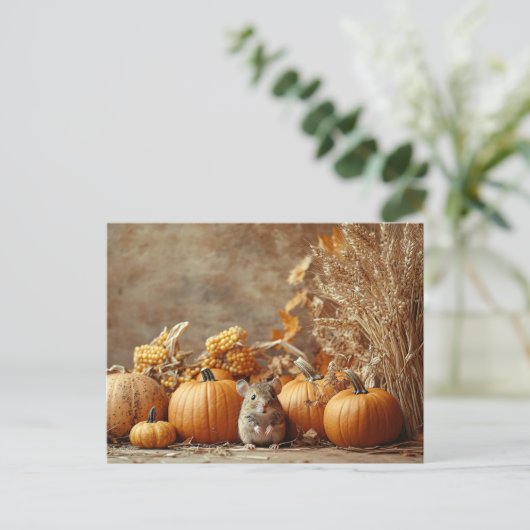 Little Mouse  Style Herfst Briefkaart (Staand voorkant)