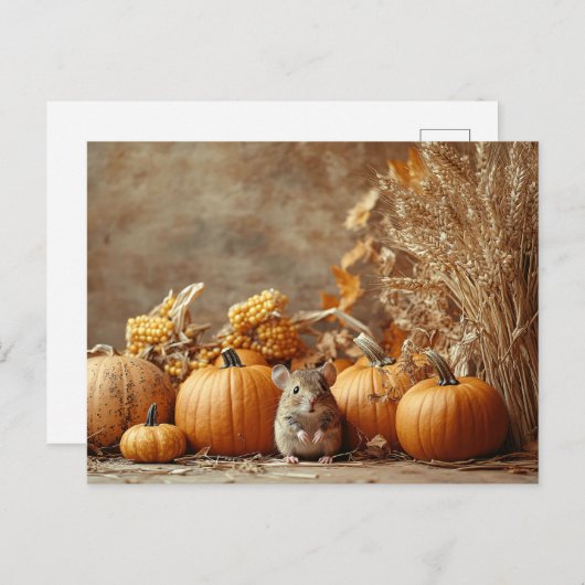 Little Mouse  Style Herfst Briefkaart (Voorkant / Achterkant)