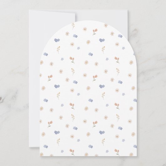 Little Mouse Wild One Boho Wildflower 1e verjaarda Kaart (Achterkant)