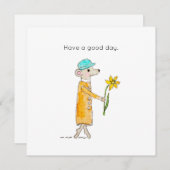 Little Mouse With Daffodil Feestdagenkaart (Voorkant / Achterkant)