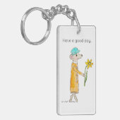 Little Mouse With Daffodil Sleutelhanger (Voorkant Links)