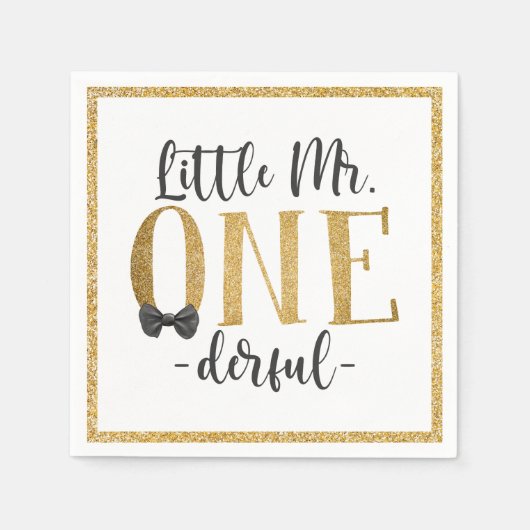Little Mr One Derful 1st Birthday Napkins Servet (Voorkant)