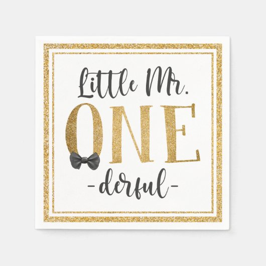 Little Mr One Derful 1st Birthday Napkins Servet (Voorkant)