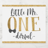 Little Mr One Derful 1st Birthday Sparkling Wijnetiket (Enkel label)
