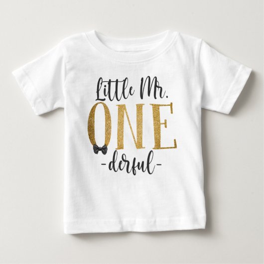 Little Mr One Derful Baby T-Shirt (Voorkant)