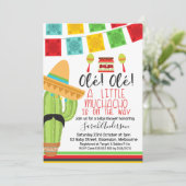 Little Muchacho Fiesta Baby shower Invitation Kaart (Staand voorkant)