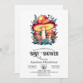  Little Mushroom Baby shower Kaart (Voorkant / Achterkant)