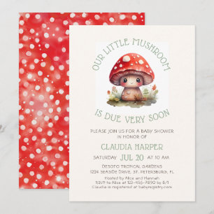 Little Mushroom Baby shower Kaart