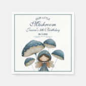 Little Mushroom Blue Fairy Kids Verjaardagsfeestje Servet (Voorkant)