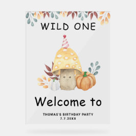 Little Mushroom eerste verjaardagsfeestje Acryl Bord
