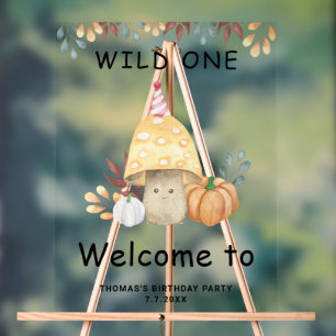 Little Mushroom eerste verjaardagsfeestje Acryl Bord