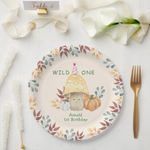 Little Mushroom eerste verjaardagsfeestje Papieren Bordje