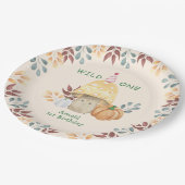 Little Mushroom eerste verjaardagsfeestje Papieren Bordje (Gekanteld)