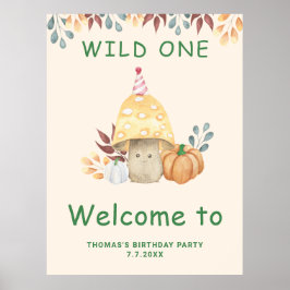 Little Mushroom eerste verjaardagsfeestje Poster