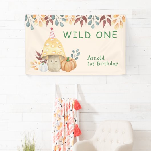 Little Mushroom eerste verjaardagsfeestje Spandoek (Insitu)