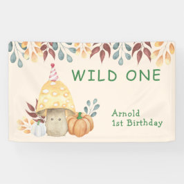 Little Mushroom eerste verjaardagsfeestje Spandoek