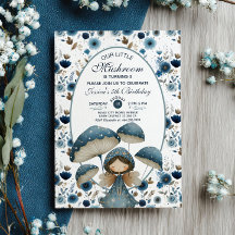 Little Mushroom Fairy Blue Kinderen verjaardagsfee