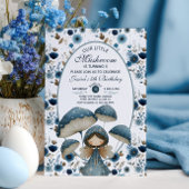 Little Mushroom Fairy Blue Kinderen verjaardagsfee Kaart