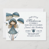 Little Mushroom Fairy Elegant Kids Verjaardagsfees Kaart (Voorkant)