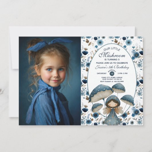 Little Mushroom Fairy Waterverf Kinderen Verjaarda Kaart (Voorkant)