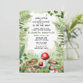 Little Mushroom Forest varens rustiek Baby shower Kaart (Staand voorkant)