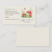 Little Mushroom Frog Diaper Raffle Baby shower Informatiekaartje (Voorkant / Achterkant)