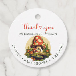 Little Mushroom Herfst Baby shower Bedankjes Labels